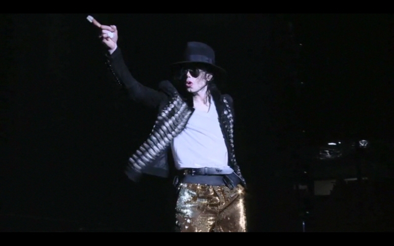 Michael In This Is It---Gold pants.