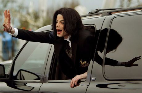 Michael waving at fans